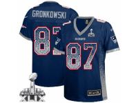 Women's Nike New England Patriots #87 Rob Gronkowski Limited Navy Blue Drift Fashion Super Bowl XLIX NFL Jersey