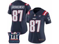 Women's Nike New England Patriots #87 Rob Gronkowski Limited Navy Blue Rush Super Bowl LI Champions NFL Jersey