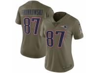 Women's Nike New England Patriots #87 Rob Gronkowski Limited Olive 2017 Salute to Service NFL Jersey