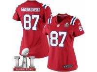 Women's Nike New England Patriots #87 Rob Gronkowski Limited Red Alternate Super Bowl LI 51 NFL Jersey