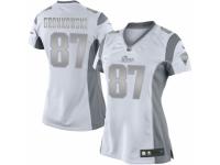 Women's Nike New England Patriots #87 Rob Gronkowski Limited White Platinum NFL Jersey