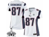 Women's Nike New England Patriots #87 Rob Gronkowski Limited White Super Bowl XLIX NFL Jersey