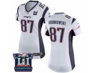 Women's Nike New England Patriots #87 Rob Gronkowski White Super Bowl LI Champions NFL Jersey