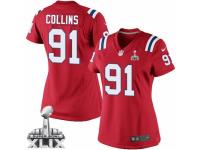 Women's Nike New England Patriots #91 Jamie Collins Limited Red Alternate Super Bowl XLIX NFL Jersey