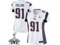 Women's Nike New England Patriots #91 Jamie Collins Limited White Super Bowl XLIX NFL Jersey