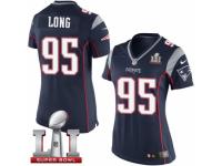 Women's Nike New England Patriots #95 Chris Long Elite Navy Blue Team Color Super Bowl LI 51 NFL Jersey