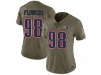 Women's Nike New England Patriots #98 Trey Flowers Limited Olive 2017 Salute to Service NFL Jersey