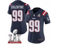 Women's Nike New England Patriots #99 Vincent Valentine Limited Navy Blue Rush Super Bowl LI 51 NFL Jersey