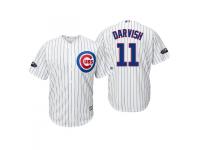 Youth Cubs 2018 Postseason Home White Yu Darvish Cool Base Jersey