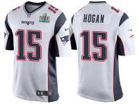 Youth NEW ENGLAND PATRIOTS #15 CHRIS HOGAN WHITE SUPER BOWL LII BOUND GAME JERSEY