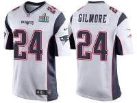 Youth NEW ENGLAND PATRIOTS #24 STEPHON GILMORE WHITE SUPER BOWL LII BOUND GAME JERSEY