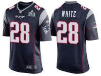 Youth NEW ENGLAND PATRIOTS #28 JAMES WHITE NAVY SUPER BOWL LII BOUND GAME JERSEY