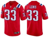 Youth NEW ENGLAND PATRIOTS #33 DION LEWIS RED SUPER BOWL LII BOUND GAME JERSEY