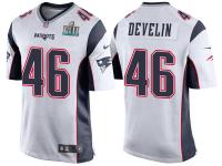 Youth NEW ENGLAND PATRIOTS #46 JAMES DEVELIN WHITE SUPER BOWL LII BOUND GAME JERSEY