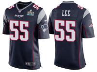 Youth NEW ENGLAND PATRIOTS #55 ERIC LEE NAVY SUPER BOWL LII BOUND GAME JERSEY