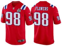 Youth NEW ENGLAND PATRIOTS #98 TREY FLOWERS RED SUPER BOWL LII BOUND GAME JERSEY