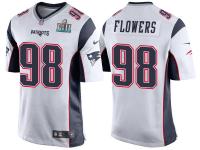 Youth NEW ENGLAND PATRIOTS #98 TREY FLOWERS WHITE SUPER BOWL LII BOUND GAME JERSEY