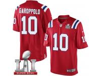 Youth Nike New England Patriots #10 Jimmy Garoppolo Elite Red Alternate Super Bowl LI 51 NFL Jersey