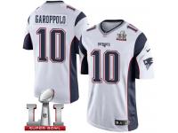 Youth Nike New England Patriots #10 Jimmy Garoppolo Elite White Super Bowl LI 51 NFL Jersey