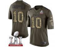 Youth Nike New England Patriots #10 Jimmy Garoppolo Limited Green Salute to Service Super Bowl LI 51 NFL Jersey