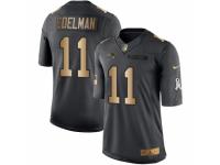 Youth Nike New England Patriots #11 Julian Edelman Limited Black Gold Salute to Service NFL Jersey