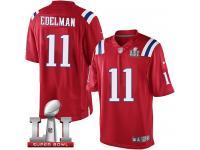 Youth Nike New England Patriots #11 Julian Edelman Limited Red Alternate Super Bowl LI 51 NFL Jersey