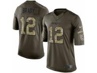 Youth Nike New England Patriots #12 Tom Brady Limited Green Salute to Service NFL Jersey