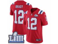 Youth Nike New England Patriots #12 Tom Brady Red Alternate Vapor Untouchable Limited Player Super Bowl LIII Bound NFL Jersey