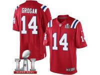 Youth Nike New England Patriots #14 Steve Grogan Elite Red Alternate Super Bowl LI 51 NFL Jersey