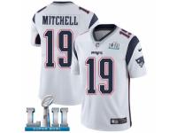 Youth Nike New England Patriots #19 Malcolm Mitchell White Vapor Untouchable Limited Player Super Bowl LII NFL Jersey