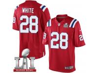 Youth Nike New England Patriots #28 James White Elite Red Alternate Super Bowl LI 51 NFL Jersey