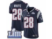 Youth Nike New England Patriots #28 James White Navy Blue Team Color Vapor Untouchable Limited Player Super Bowl LIII Bound NFL Jersey