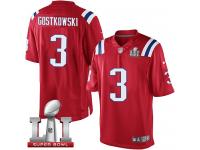 Youth Nike New England Patriots #3 Stephen Gostkowski Elite Red Alternate Super Bowl LI 51 NFL Jersey