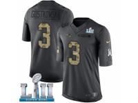 Youth Nike New England Patriots #3 Stephen Gostkowski Limited Black 2016 Salute to Service Super Bowl LII NFL Jersey