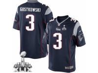 Youth Nike New England Patriots #3 Stephen Gostkowski Navy Blue Team Color Super Bowl XLIX NFL Jersey