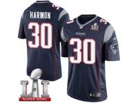 Youth Nike New England Patriots #30 Duron Harmon Elite Navy Blue Team Color Super Bowl LI 51 NFL Jersey