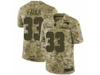 Youth Nike New England Patriots #33 Kevin Faulk Limited Camo 2018 Salute to Service NFL Jersey