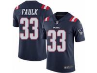 Youth Nike New England Patriots #33 Kevin Faulk Limited Navy Blue Rush NFL Jersey