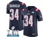 Youth Nike New England Patriots #34 Rex Burkhead Limited Navy Blue Rush Vapor Untouchable Super Bowl LII NFL Jersey