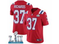 Youth Nike New England Patriots #37 Jordan Richards Red Alternate Vapor Untouchable Limited Player Super Bowl LII NFL Jersey