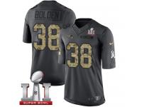 Youth Nike New England Patriots #38 Brandon Bolden Limited Black 2016 Salute to Service Super Bowl LI 51 NFL Jersey