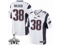 Youth Nike New England Patriots 38 Brandon Bolden White Super Bowl XLIX NFL Jersey