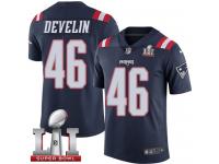 Youth Nike New England Patriots #46 James Develin Limited Navy Blue Rush Super Bowl LI 51 NFL Jersey