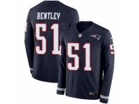 Youth Nike New England Patriots #51 JaWhaun Bentley Limited Navy Blue Therma Long Sleeve NFL Jersey