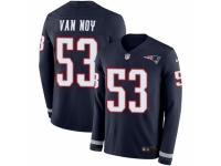 Youth Nike New England Patriots #53 Kyle Van Noy Limited Navy Blue Therma Long Sleeve NFL Jersey