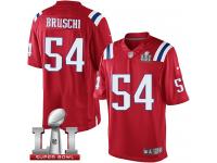 Youth Nike New England Patriots #54 Tedy Bruschi Elite Red Alternate Super Bowl LI 51 NFL Jersey