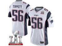 Youth Nike New England Patriots #56 Andre Tippett Elite White Super Bowl LI 51 NFL Jersey