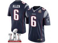 Youth Nike New England Patriots #6 Ryan Allen Elite Navy Blue Team Color Super Bowl LI 51 NFL Jersey