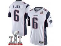 Youth Nike New England Patriots #6 Ryan Allen Elite White Super Bowl LI 51 NFL Jersey