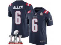 Youth Nike New England Patriots #6 Ryan Allen Limited Navy Blue Rush Super Bowl LI 51 NFL Jersey